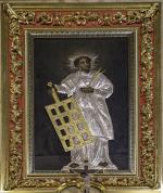 Obraz św. Wawrzyńca w ołtarzu głównym. Rok 1592.